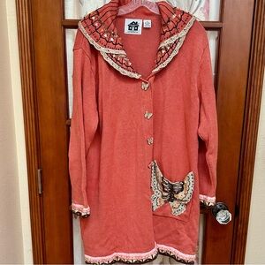Storybook Knits long Cardigan - butterfly